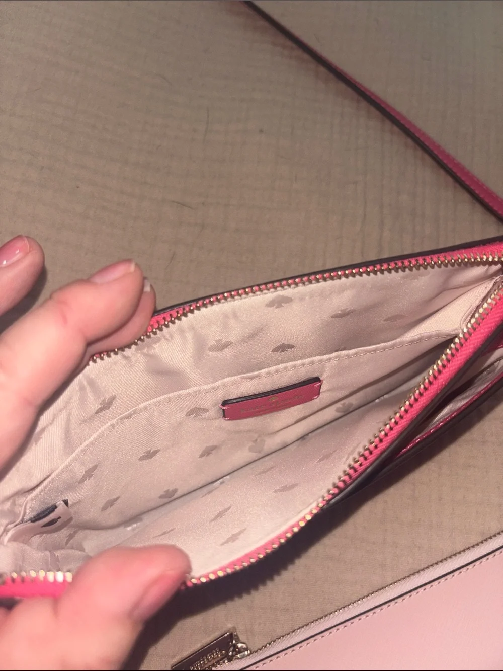 kate spade Two-Tone Hot Pink & Light Pink Crossbody Wallet